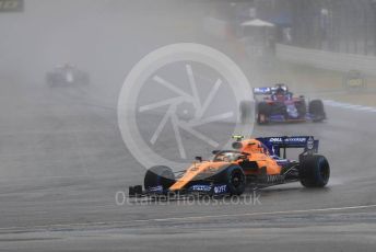 World © Octane Photographic Ltd. Formula 1 – German GP - Race. McLaren MCL34 – Lando Norris and Scuderia Toro Rosso STR14 – Daniil Kvyat. Hockenheimring, Hockenheim, Germany. Sunday 28th July 2019.
