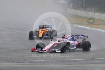 World © Octane Photographic Ltd. Formula 1 – German GP - Race. SportPesa Racing Point RP19 - Sergio Perez and McLaren MCL34 – Lando Norris. Hockenheimring, Hockenheim, Germany. Sunday 28th July 2019.