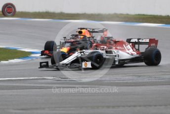 World © Octane Photographic Ltd. Formula 1 – German GP - Race. Alfa Romeo Racing C38 – Kimi Raikkonen and Aston Martin Red Bull Racing RB15 – Max Verstappen. Hockenheimring, Hockenheim, Germany. Sunday 28th July 2019.