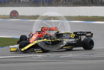 World © Octane Photographic Ltd. Formula 1 – German GP - Race. Renault Sport F1 Team RS19 – Nico Hulkenberg and Scuderia Ferrari SF90 – Charles Leclerc. Hockenheimring, Hockenheim, Germany. Sunday 28th July 2019.