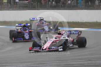 World © Octane Photographic Ltd. Formula 1 – German GP - Race. SportPesa Racing Point RP19 – Lance Stroll, Scuderia Toro Rosso STR14 – Alexander Albon and Daniil Kvyat. Hockenheimring, Hockenheim, Germany. Sunday 28th July 2019.