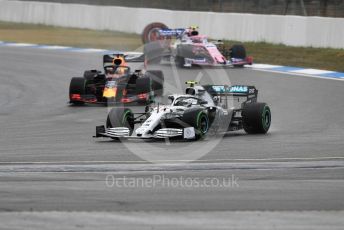 World © Octane Photographic Ltd. Formula 1 – German GP - Race. Mercedes AMG Petronas Motorsport AMG F1 W10 EQ Power+ - Valtteri Bottas, Aston Martin Red Bull Racing RB15 – Max Verstappen and SportPesa Racing Point RP19 – Lance Stroll. Hockenheimring, Hockenheim, Germany. Sunday 28th July 2019.