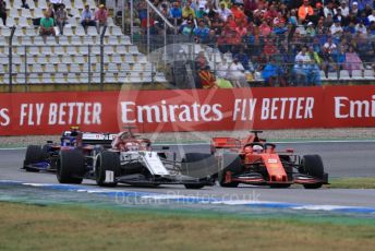 World © Octane Photographic Ltd. Formula 1 – German GP - Race. Scuderia Ferrari SF90 – Sebastian Vettel with Alfa Romeo Racing C38 – Kimi Raikkonen and Scuderia Toro Rosso STR14 – Alexander Albon. Hockenheimring, Hockenheim, Germany. Sunday 28th July 2019.