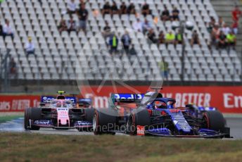 World © Octane Photographic Ltd. Formula 1 – German GP - Race. Scuderia Toro Rosso STR14 – Alexander Albon and SportPesa Racing Point RP19 – Lance Stroll. Hockenheimring, Hockenheim, Germany. Sunday 28th July 2019.