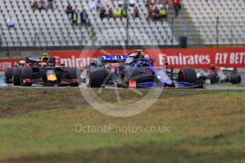 World © Octane Photographic Ltd. Formula 1 – German GP - Race. Scuderia Toro Rosso STR14 – Alexander Albon and Aston Martin Red Bull Racing RB15 – Pierre Gasly. Hockenheimring, Hockenheim, Germany. Sunday 28th July 2019.