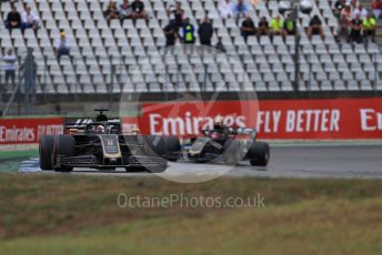 World © Octane Photographic Ltd. Formula 1 – German GP - Race. Rich Energy Haas F1 Team VF19 – Romain Grosjean and Kevin Magnussen. Hockenheimring, Hockenheim, Germany. Sunday 28th July 2019.