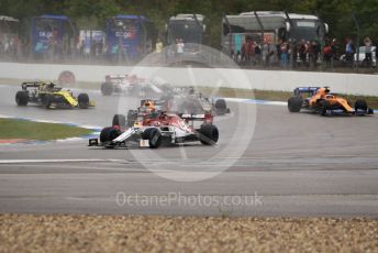 World © Octane Photographic Ltd. Formula 1 – German GP - Race. Alfa Romeo Racing C38 – Kimi Raikkonen and Aston Martin Red Bull Racing RB15 – Max Verstappen. . Hockenheimring, Hockenheim, Germany. Sunday 28th July 2019.