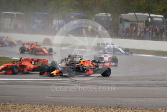 World © Octane Photographic Ltd. Formula 1 – German GP - Race. Scuderia Ferrari SF90 – Charles Leclerc, Aston Martin Red Bull Racing RB15 – Pierre Gasly and Rich Energy Haas F1 Team VF19 – Kevin Magnussen. Hockenheimring, Hockenheim, Germany. Sunday 28th July 2019.