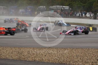 World © Octane Photographic Ltd. Formula 1 – German GP - Race. SportPesa Racing Point RP19 - Sergio Perez runs wide at turn 2. Hockenheimring, Hockenheim, Germany. Sunday 28th July 2019.