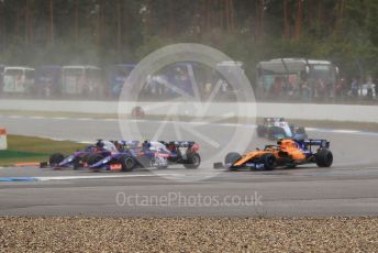 World © Octane Photographic Ltd. Formula 1 – German GP - Race. Scuderia Toro Rosso STR14 – Daniil Kvyat and Alexander Albon with McLaren MCL34 – Lando Norris and ROKiT Williams Racing FW42 – Robert Kubica. Hockenheimring, Hockenheim, Germany. Sunday 28th July 2019.