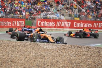 World © Octane Photographic Ltd. Formula 1 – German GP - Race. McLaren MCL34 – Carlos Sainz, Scuderia Ferrari SF90 – Sebastian Vettel and Aston Martin Red Bull Racing RB15 – Pierre Gasly. Hockenheimring, Hockenheim, Germany. Sunday 28th July 2019.
