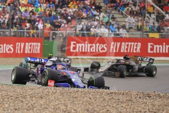 World © Octane Photographic Ltd. Formula 1 – German GP - Race. Scuderia Toro Rosso STR14 – Daniil Kvyat.  and Rich Energy Haas F1 Team VF19 – Kevin Magnussen and Romain Grosjean. Hockenheimring, Hockenheim, Germany. Sunday 28th July 2019.