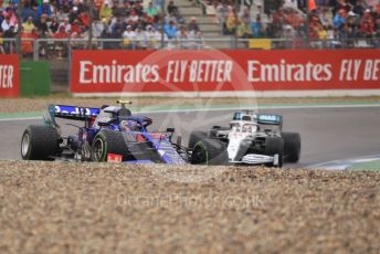 World © Octane Photographic Ltd. Formula 1 – German GP - Race. Scuderia Toro Rosso STR14 – Alexander Albon and Mercedes AMG Petronas Motorsport AMG F1 W10 EQ Power+ - Lewis Hamilton. Hockenheimring, Hockenheim, Germany. Sunday 28th July 2019.