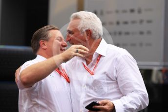 World © Octane Photographic Ltd. Formula 1 - German GP - Paddock. Zak Brown - Executive Director of McLaren Technology Group and Lawrence Stroll - investor, part-owner of SportPesa Racing Point.  celebrate in the post race paddock.  Hockenheimring, Hockenheim, Germany. Sunday 28th July 2019.