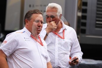 World © Octane Photographic Ltd. Formula 1 - German GP - Paddock. Zak Brown - Executive Director of McLaren Technology Group and Lawrence Stroll - investor, part-owner of SportPesa Racing Point.  celebrate in the post race paddock.  Hockenheimring, Hockenheim, Germany. Sunday 28th July 2019.