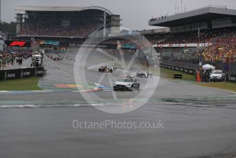 World © Octane Photographic Ltd. Formula 1 – German GP - Race. Mercedes AMG GTs Safety car ahead of Mercedes AMG Petronas Motorsport AMG F1 W10 EQ Power+ - Lewis Hamilton and the following pack. Hockenheimring, Hockenheim, Germany. Sunday 28th July 2019.