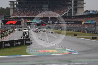 World © Octane Photographic Ltd. Formula 1 – German GP - Race. Race start and Mercedes AMG Petronas Motorsport AMG F1 W10 EQ Power+ - Lewis Hamilton leads the pack. Hockenheimring, Hockenheim, Germany. Sunday 28th July 2019.