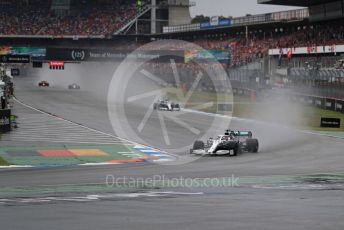 World © Octane Photographic Ltd. Formula 1 – German GP - Race. Mercedes AMG Petronas Motorsport AMG F1 W10 EQ Power+ - Lewis Hamilton and Valtteri Bottas. Hockenheimring, Hockenheim, Germany. Sunday 28th July 2019.