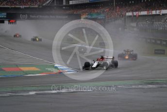 World © Octane Photographic Ltd. Formula 1 – German GP - Race. Alfa Romeo Racing C38 – Kimi Raikkonen and Aston Martin Red Bull Racing RB15 – Max Verstappen. Hockenheimring, Hockenheim, Germany. Sunday 28th July 2019.