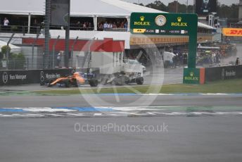World © Octane Photographic Ltd. Formula 1 – German GP - Race. McLaren MCL34 – Carlos Sainz and Rich Energy Haas F1 Team VF19 – Romain Grosjean. . Hockenheimring, Hockenheim, Germany. Sunday 28th July 2019.