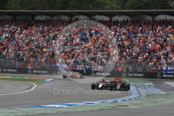 World © Octane Photographic Ltd. Formula 1 – German GP - Race. Alfa Romeo Racing C38 – Kimi Raikkonen and Rich Energy Haas F1 Team VF19 – Kevin Magnussen. Hockenheimring, Hockenheim, Germany. Sunday 28th July 2019.