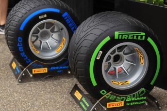 World © Octane Photographic Ltd. Formula 1 - German GP - Paddock. Pirelli Wet and Intermediate tyres. Hockenheimring, Hockenheim, Germany. Sunday 28th July 2019.