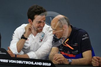 World © Octane Photographic Ltd. Formula 1 - German GP – Friday FIA Team Press Conference. Toto Wolff - Executive Director & Head of Mercedes - Benz Motorsport and Franz Tost – Team Principal of Scuderia Toro Rosso. Hockenheimring, Hockenheim, Germany. Friday 26th July 2019.