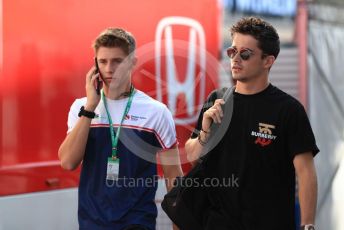 World © Octane Photographic Ltd. Formula 1 – German GP - Paddock. Scuderia Ferrari SF90 – Charles Leclerc and brother Arthur Leclerc. Hockenheimring, Hockenheim, Germany. Thursday 25th July 2019.