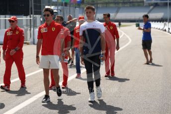 World © Octane Photographic Ltd. Formula 1 – German GP - Track walk. Scuderia Ferrari SF90 – Charles Leclerc and brother Arthur Leclerc. Hockenheimring, Hockenheim, Germany. Thursday 25th July 2019.