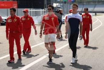 World © Octane Photographic Ltd. Formula 1 – German GP  - Track walk. Scuderia Ferrari SF90 – Charles Leclerc and brother Arthur Leclerc. Hockenheimring, Hockenheim, Germany. Thursday 25th July 2019.