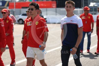 World © Octane Photographic Ltd. Formula 1 – German GP  - Track walk. Scuderia Ferrari SF90 – Charles Leclerc and brother Arthur Leclerc. Hockenheimring, Hockenheim, Germany. Thursday 25th July 2019.