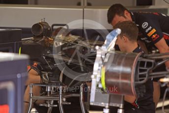 World © Octane Photographic Ltd. Formula 1 – Hungarian GP - Pitlane. Aston Martin Red Bull Racing RB15. Hungaroring, Budapest, Hungary. Thursday 1st August 2019.