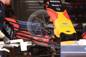 World © Octane Photographic Ltd. Formula 1 – Hungarian GP - Pitlane. Aston Martin Red Bull Racing RB15. Hungaroring, Budapest, Hungary. Thursday 1st August 2019.