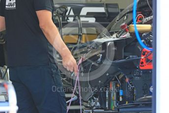 World © Octane Photographic Ltd. Formula 1 – Hungarian GP - Pitlane. Rich Energy Haas F1 Team VF19. Hungaroring, Budapest, Hungary. Thursday 1st August 2019.