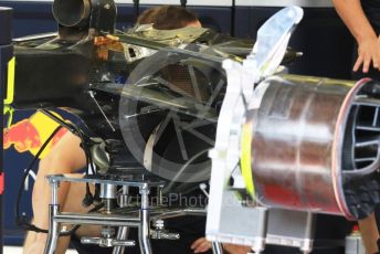 World © Octane Photographic Ltd. Formula 1 – Hungarian GP - Pitlane. Aston Martin Red Bull Racing RB15. Hungaroring, Budapest, Hungary. Thursday 1st August 2019.