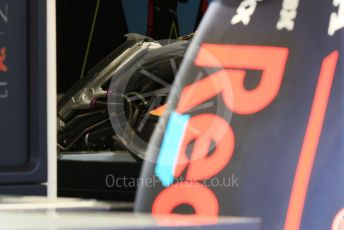 World © Octane Photographic Ltd. Formula 1 – Hungarian GP - Pitlane. Aston Martin Red Bull Racing RB15. Hungaroring, Budapest, Hungary. Thursday 1st August 2019.