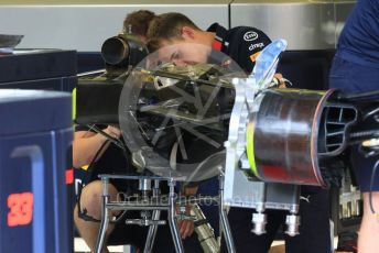 World © Octane Photographic Ltd. Formula 1 – Hungarian GP - Pitlane. Aston Martin Red Bull Racing RB15. Hungaroring, Budapest, Hungary. Thursday 1st August 2019.