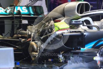 World © Octane Photographic Ltd. Formula 1 – Hungarian GP - Pitlane. Mercedes AMG Petronas Motorsport AMG F1 W10 EQ Power+ - Valtteri Bottas. Hungaroring, Budapest, Hungary. Thursday 1st August 2019.