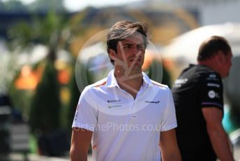 World © Octane Photographic Ltd. Formula 1 – Hungarian GP - Paddock. McLaren MCL34 – Carlos Sainz. Hungaroring, Budapest, Hungary. Thursday 1st August 2019.