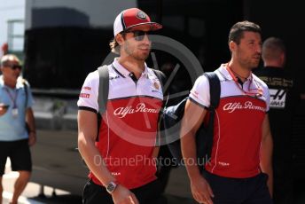 World © Octane Photographic Ltd. Formula 1 – Hungarian GP - Paddock. Alfa Romeo Racing C38 – Antonio Giovinazzi. Hungaroring, Budapest, Hungary. Thursday 1st August 2019.