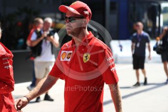 World © Octane Photographic Ltd. Formula 1 – Hungarian GP - Paddock. Scuderia Ferrari SF90 – Sebastian Vettel. Hungaroring, Budapest, Hungary. Thursday 1st August 2019.