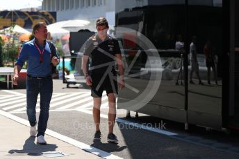 World © Octane Photographic Ltd. Formula 1 – Hungarian GP - Paddock. Aston Martin Red Bull Racing RB15 – Max Verstappen and Jos  Verstappen. Hungaroring, Budapest, Hungary. Thursday 1st August 2019.