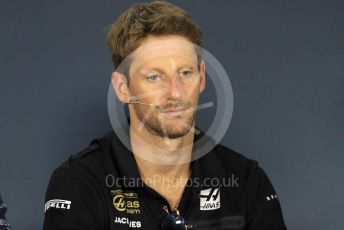 World © Octane Photographic Ltd. Formula 1 – Hungarian GP. FIA Drivers Press Conference. Rich Energy Haas F1 Team – Romain Grosjean. Hungaroring, Budapest, Hungary. Thursday 1st August 2019.