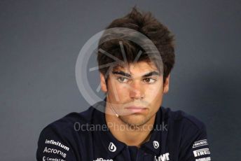World © Octane Photographic Ltd. Formula 1 – Hungarian GP. FIA Drivers Press Conference. SportPesa Racing Point – Lance Stroll. Hungaroring, Budapest, Hungary. Thursday 1st August 2019.
