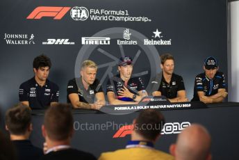 World © Octane Photographic Ltd. Formula 1 – Hungarian GP. FIA Drivers Press Conference. Rich Energy Haas F1 Team – Romain Grosjean, Rich Energy Haas F1 Team – Kevin Magnussen, SportPesa Racing Point – Lance Stroll, Scuderia Toro Rosso – Daniil Kvyat, ROKiT Williams Racing – Robert Kubica. Hungaroring, Budapest, Hungary. Thursday 1st August 2019.