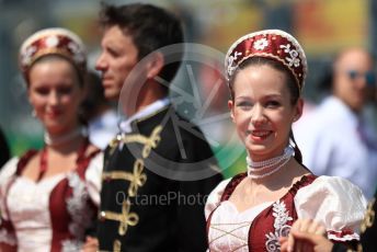 World © Octane Photographic Ltd. Formula 1 – Hungarian GP - Drivers Parade. Men and women in traditional dress. Hungaroring, Budapest, Hungary. Sunday 4th August 2019.