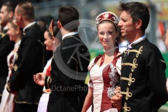 World © Octane Photographic Ltd. Formula 1 – Hungarian GP - Drivers Parade. Men and women in traditional dress. Hungaroring, Budapest, Hungary. Sunday 4th August 2019.