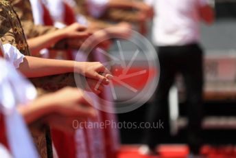World © Octane Photographic Ltd. Formula 1 – Hungarian GP - Drivers Parade. Men and women in traditional dress. Hungaroring, Budapest, Hungary. Sunday 4th August 2019.