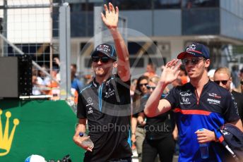 World © Octane Photographic Ltd. Formula 1 – Hungarian GP - Drivers Parade. ROKiT Williams Racing FW42 – Robert Kubica and Scuderia Toro Rosso STR14 – Daniil Kvyat. Hungaroring, Budapest, Hungary. Sunday 4th August 2019.
