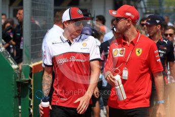 World © Octane Photographic Ltd. Formula 1 – Hungarian GP - Drivers Parade. Scuderia Ferrari SF90 – Sebastian Vettel and Alfa Romeo Racing C38 – Kimi Raikkonen. Hungaroring, Budapest, Hungary. Sunday 4th August 2019.